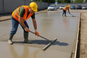 نحوه بتن‌ریزی کف محوطه و پارکینگ ها- بتن فا