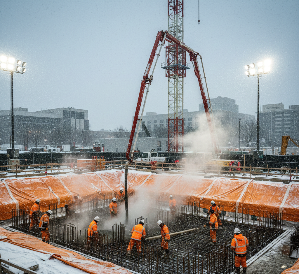 قیمت بتن ریزی در هوای سرد - بتن فا