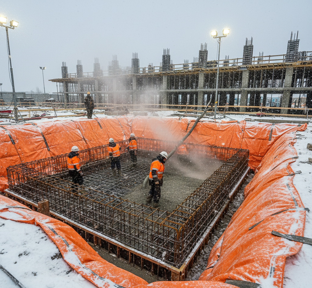 اجرای بتن ریزی در هوای سرد - بتن فا