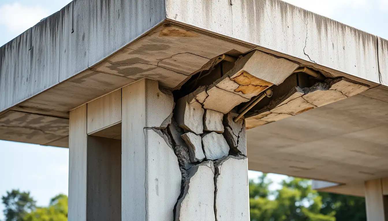 بتن سالم سازه‌ای، اما شکست‌خورده در عمل - بتن فا